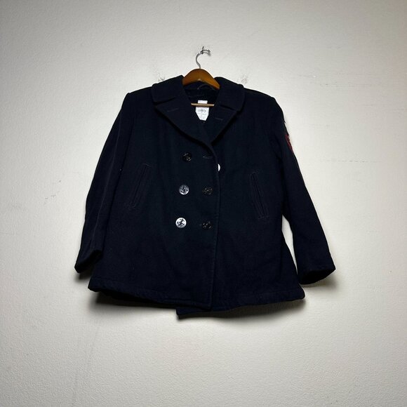 VTG DSCP Peacoat Jacket Women 16R Outerwear Wool USA Made Double Breasted - Picture 1 of 15